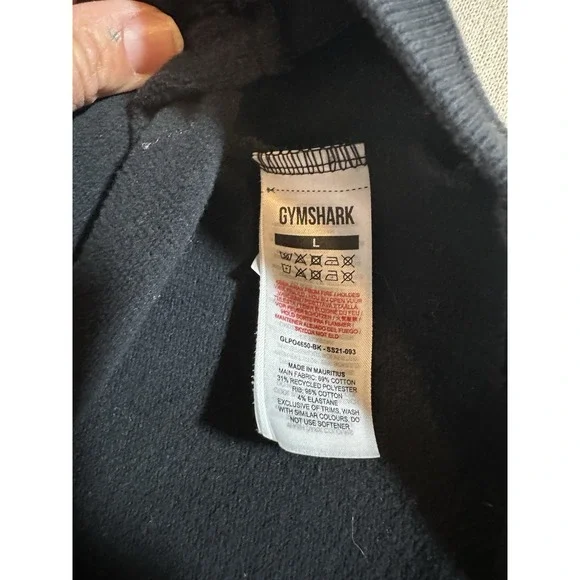 Gymshark Cropped Hoodie Sweatshirt Women Black Athletic Workout Size Large - Picture 11 of 13